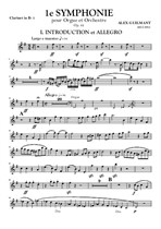 Alex Guilmant. Premiere Symphonie pour Orgue et Orchestre, Clarinet in B I Part