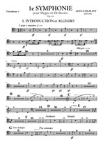 Alex Guilmant. Premiere Symphonie pour Orgue et Orchestre – 3 trombones Parts